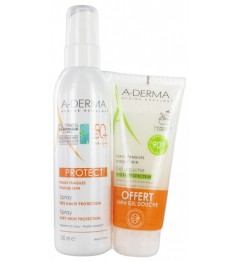 Aderma Solaire Protect Spray SPF50 200Ml et Gel Douche Hydra 100Ml