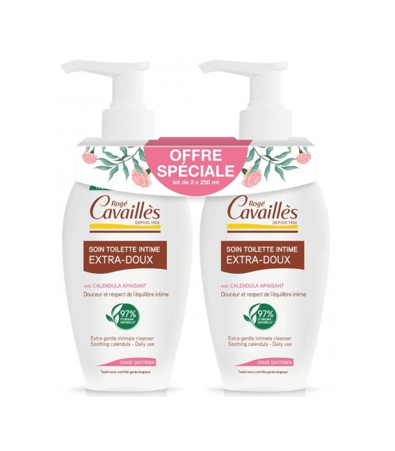 Rogé Cavaillès Extra Doux Gel Lavant Naturel 2x250Ml