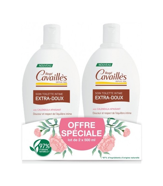 Rogé Cavaillès Extra Doux Gel Lavant Naturel 2x500Ml