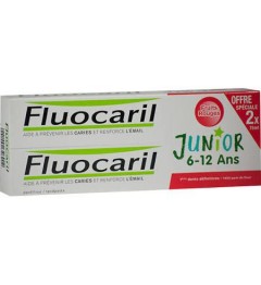 Fluocaril Dentifrice Junior 6 à 12 Ans Gel Fruits Rouges 2x75Ml
