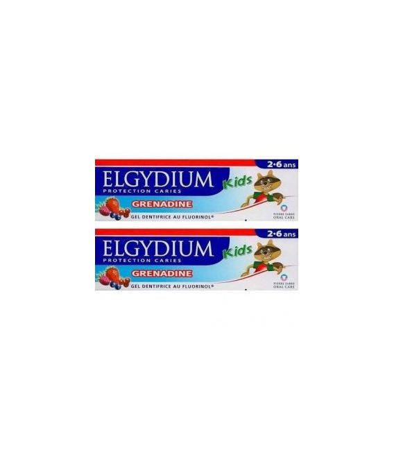 Elgydium Dentifrice Kids 2-6 Ans Grenadine 2x50Ml