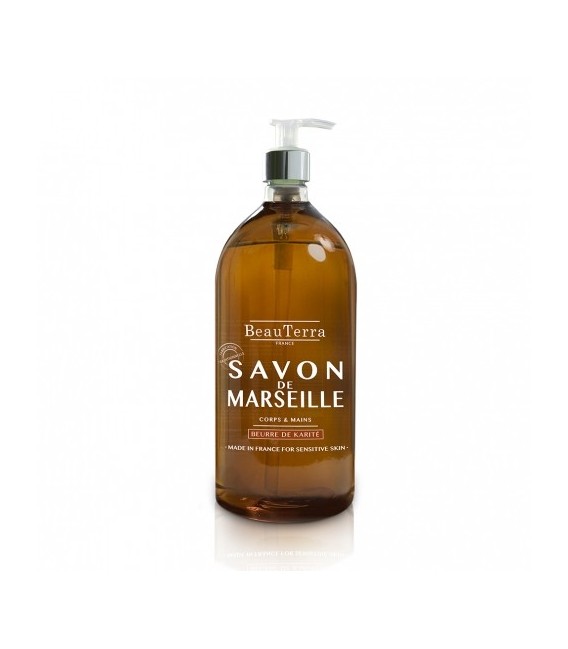 Beauterra Savon Liquide de Marseille1L Parfum Beurre de Karité