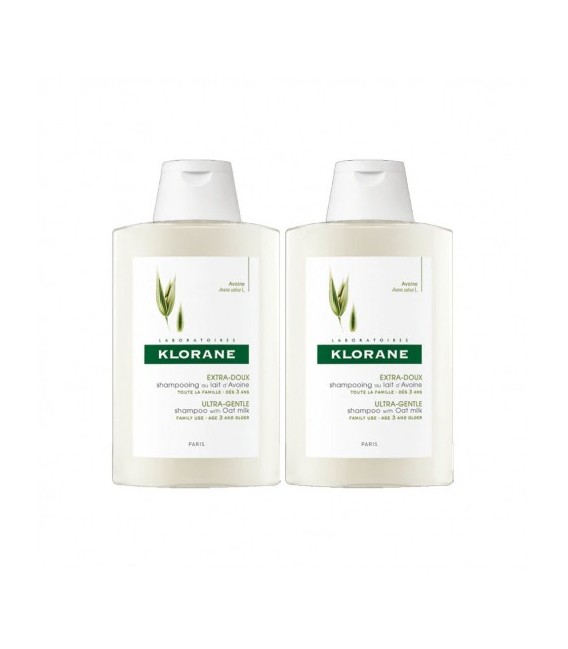 Klorane Shampoing Extra Doux au Lait d'Avoine 2x400ml