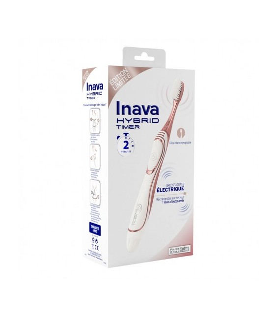 Inava Hybrid Brosse à Dents Electrique Timer Rose