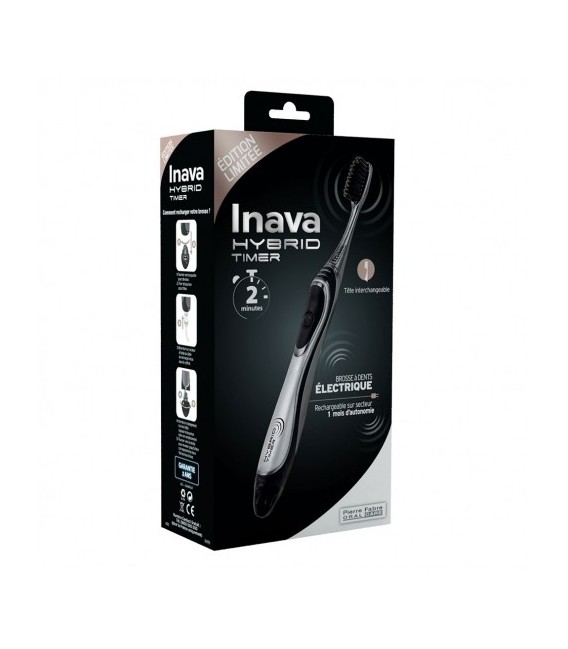 Inava Hybrid Brosse à Dents Electrique Timer Noir