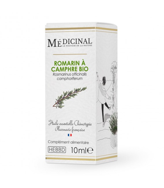 Medicinal Huile Essentielle Bio 10Ml Romarin Camphre