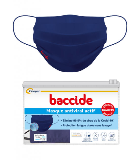 Baccide Masque Antiviral Actif Catégorie 1 Lavable 20 Fois