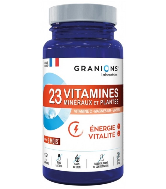 Granions 23 Vitamines Minéraux et Plantes Energie et Vitalité 90 Comprimés