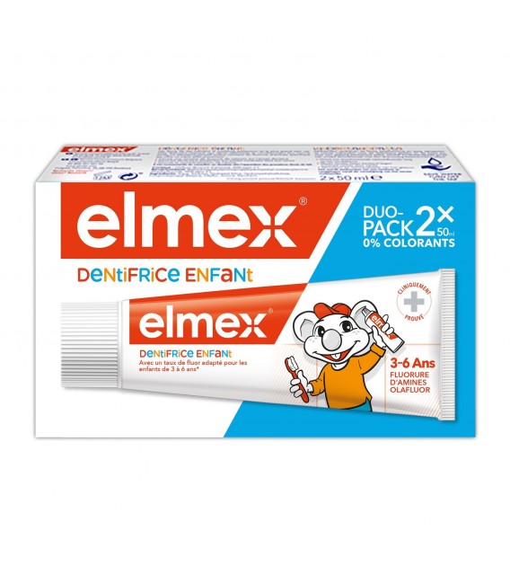 Elmex Dentifrice Anti Caries Bébé 3 à 6 Ans 2x50Ml