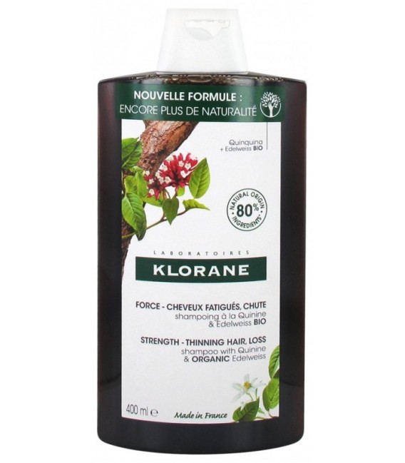 Klorane Shampooing Quinine et Edelweiss Bio 400Ml