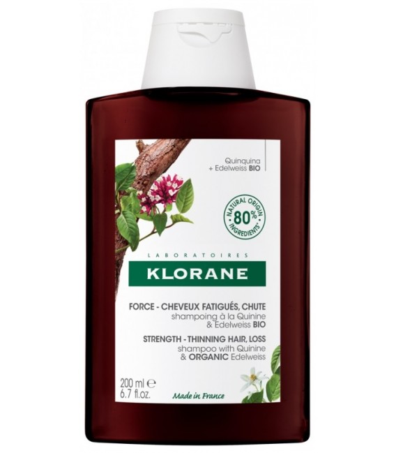 Klorane Shampooing Quinine et Edelweiss Bio 200Ml