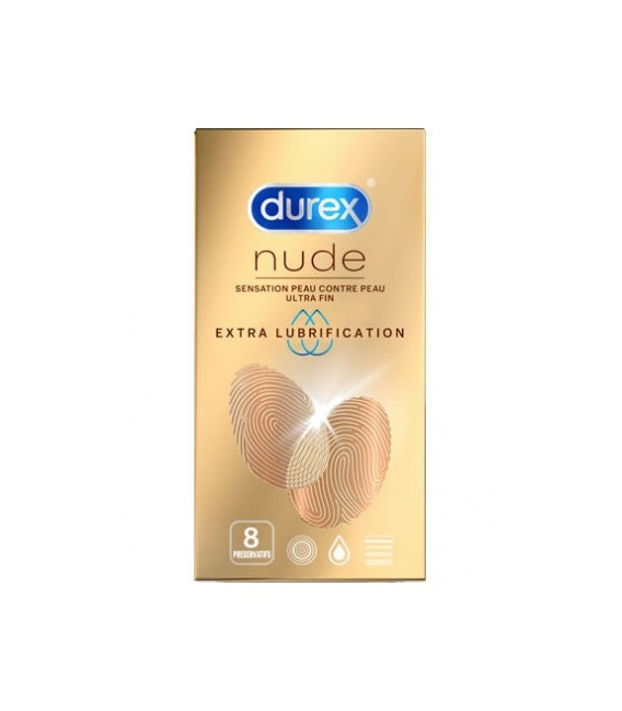 Durex Préservatif Nude Extra Lubrification Boite de 8