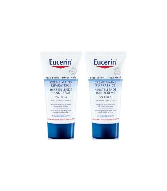 Eucerin Crème Mains très Sèches 5% Urée 2x75Ml pas cher