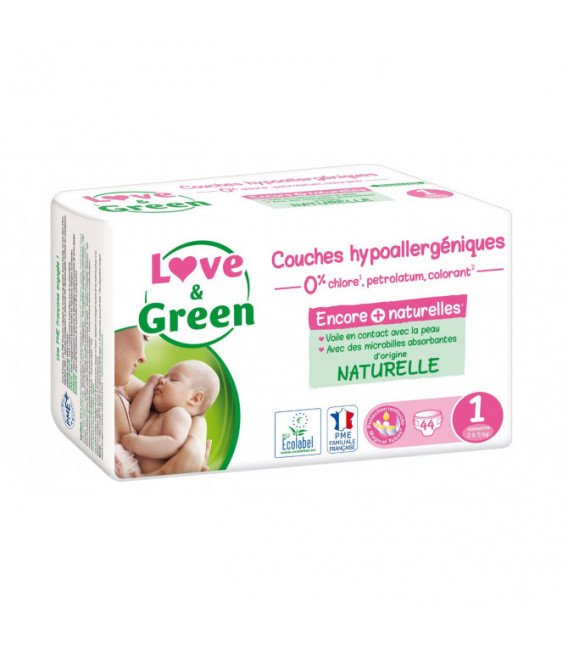 Love And Green Couches Hypoallergéniques Taille 1 2 à 5Kg Paquet de 44