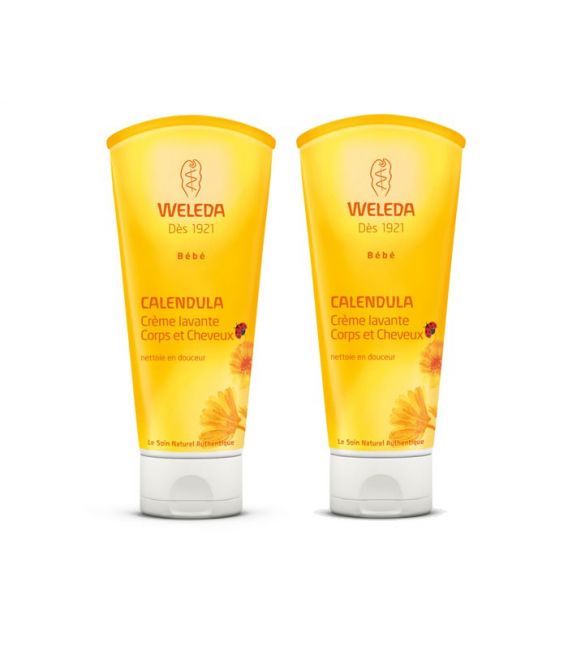 Weleda Bébé Crème Lavante Corps et Cheveux au Calendula 2x200Ml