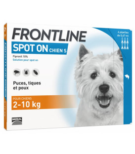 Frontline Spot-on Petit Chien de 2 à 10 kg 6 Pipettes