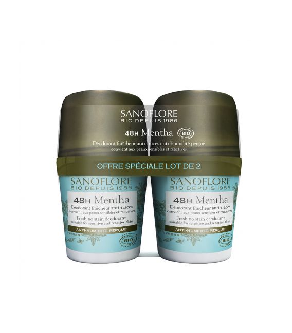 Sanoflore Déodorant Bille 48H Mentha 2x50Ml