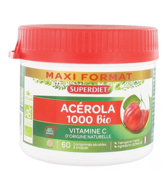 Superdiet Acerola Bio 1000 60 Comprimés