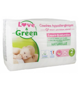 Love And Green Couches Hypoallergéniques Taille 2 3 à 6Kg Paquet de 44