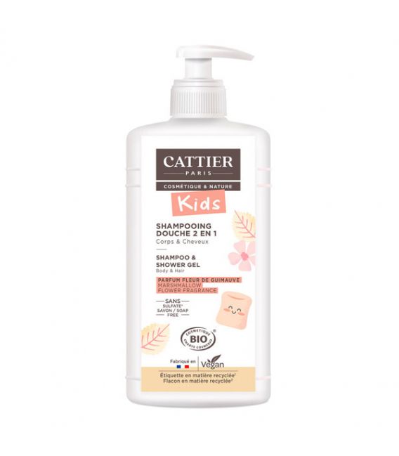 Cattier Gel Douche Shampooing Démêlant Parfum Acidulé 500Ml