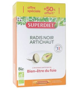 Superdiet Radis Noir Artichaut Bio 30 ampoules