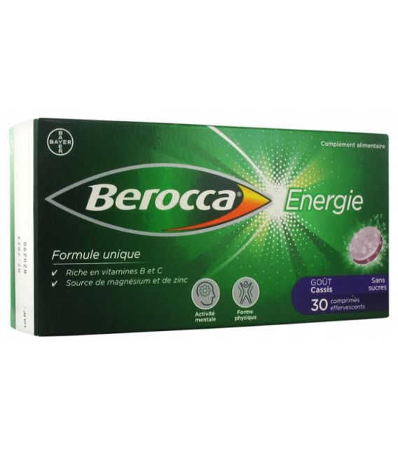 Berocca Energie Cassis 30 Comprimés Effervescents