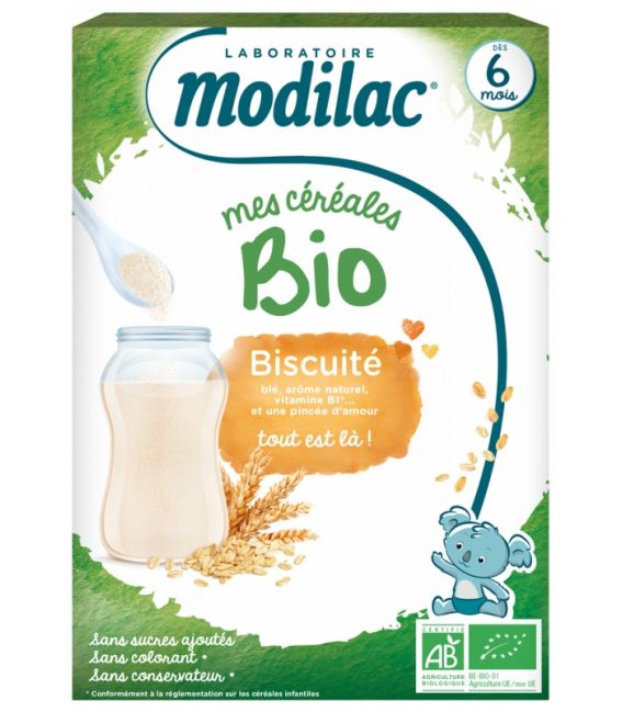 Modilac Cérales Bio Biscuité 250 Grammes