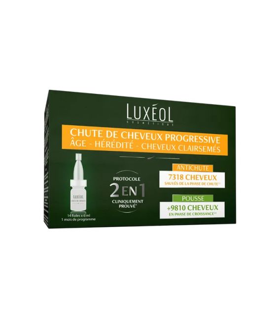 Luxeol Chute de Cheveux Progressive 2 en 1 14 Fioles