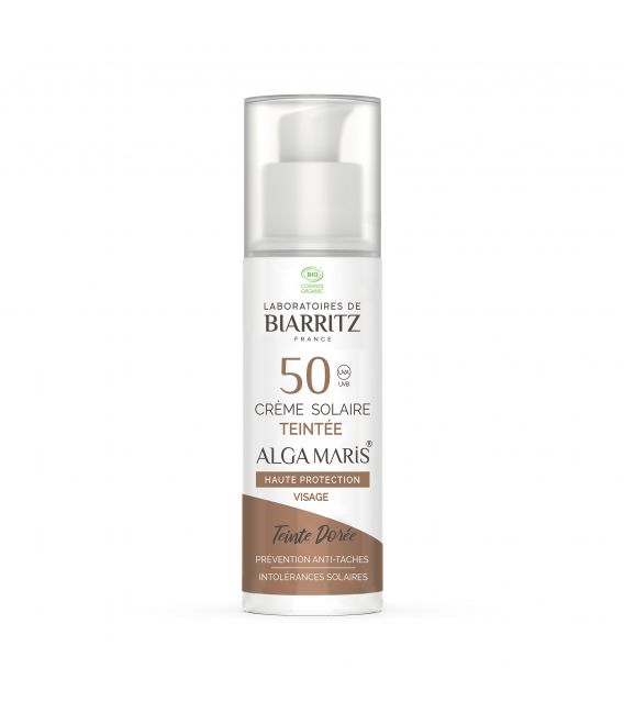 Les Laboratoires de Biarritz Algamaris Crème Solaire Teintée SPF50 Dorée 50Ml