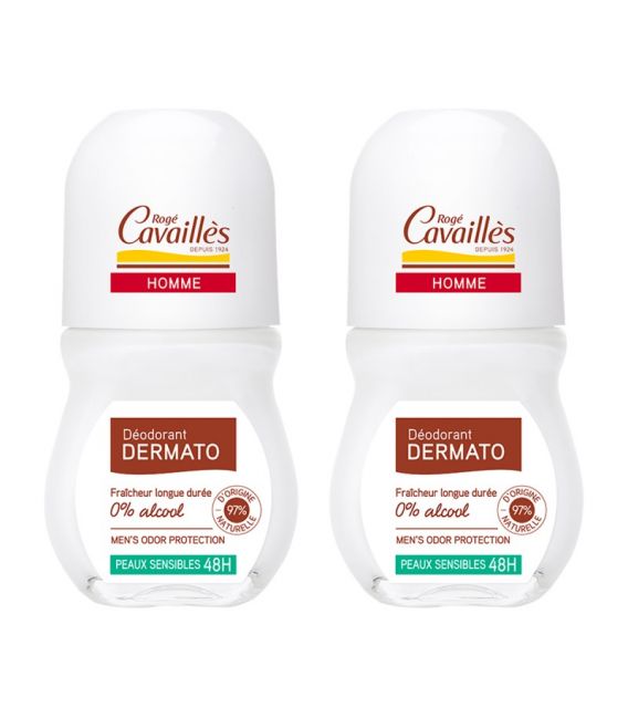 Rogé Cavailles Déodorant Hommes Anti Odeurs 48H Roll On 2x50Ml