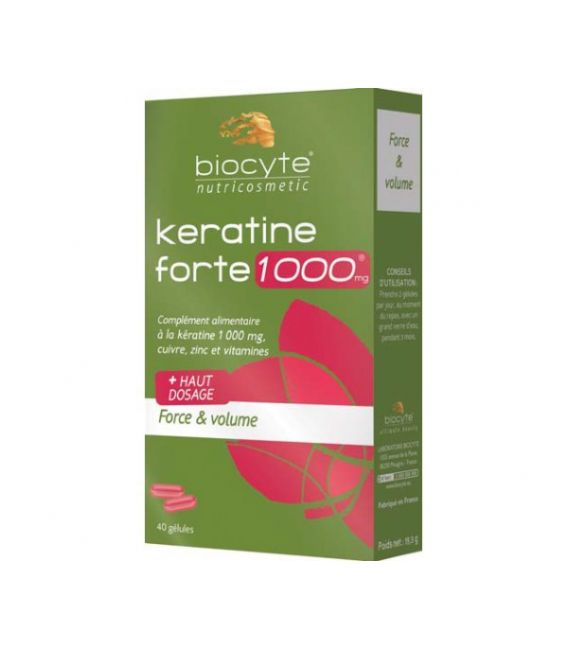 Biocyte Keratine Forte 1000Mg 40 Gélules pas cher