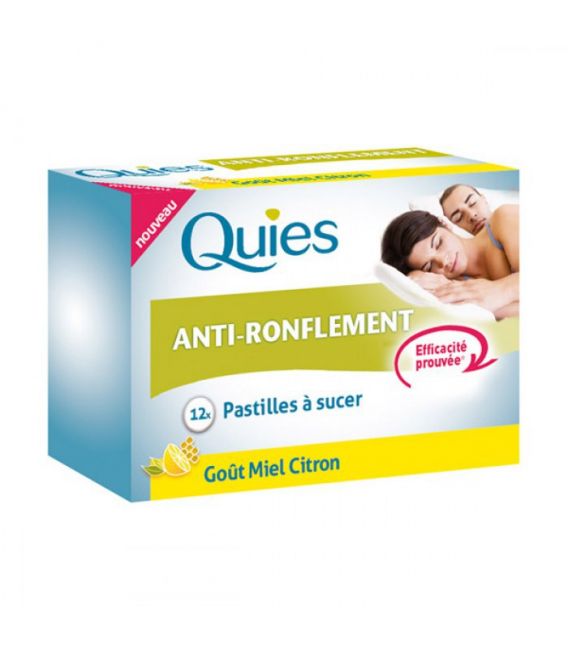 Quies Anti-Ronflement Pastilles à Sucer Miel Citron 12 Pastilles