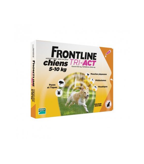 Frontline Tri Act Chiens S 5 à 10Kg 3 Pipettes
