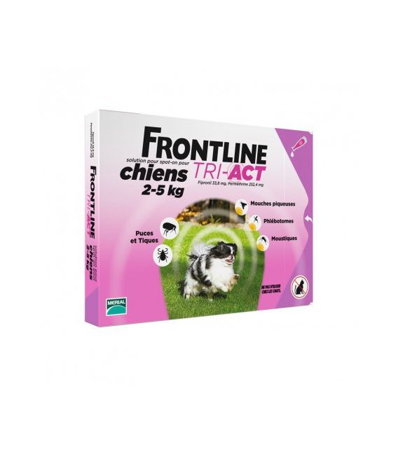 Frontline Tri Act Chiens XS 2 à 5Kg 6 Pipettes