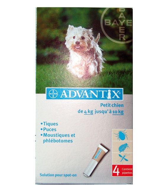 Advantix Petit Chien Spot On 4-10 Kg 4 pipettes