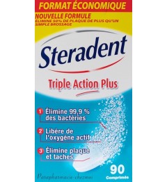 Stéradent Nettoyant Triple Action Plus 90 Comprimés