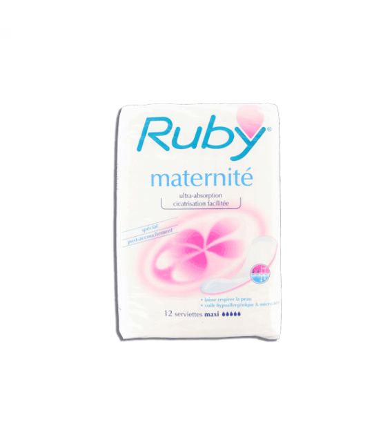 Ruby Maternité Serviettes Maxi 12 Sachets