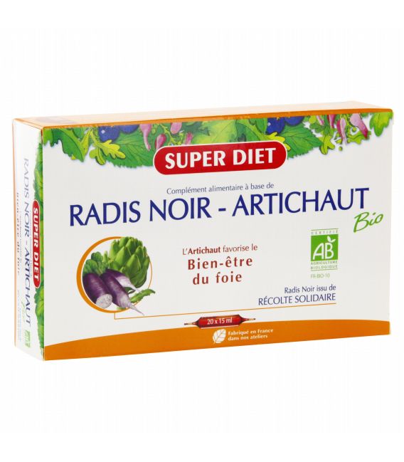 Superdiet Solution Buvable Radis Noir Artichaut 20 Ampoules