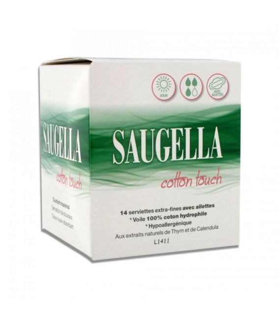 Saugella Coton Touch Serviettes Jour Boite de 14