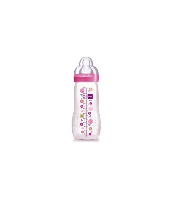 MAM Biberon 2ème Age Cercles Rose Tétine Débit X 330 Ml