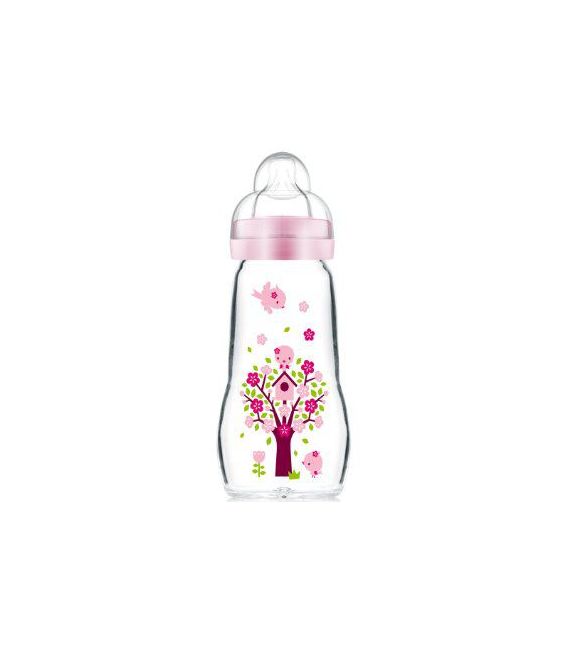 MAM Biberon Verre Rose 260Ml