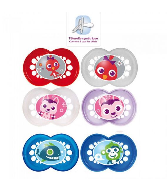 MAM Sucettes Décor Animaux Silicone Duo + 18 Mois